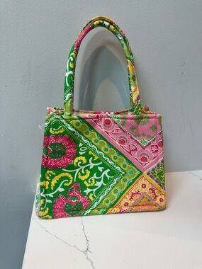 Rachel & Co Green & Pink Patterned Women’s Tote Bag
